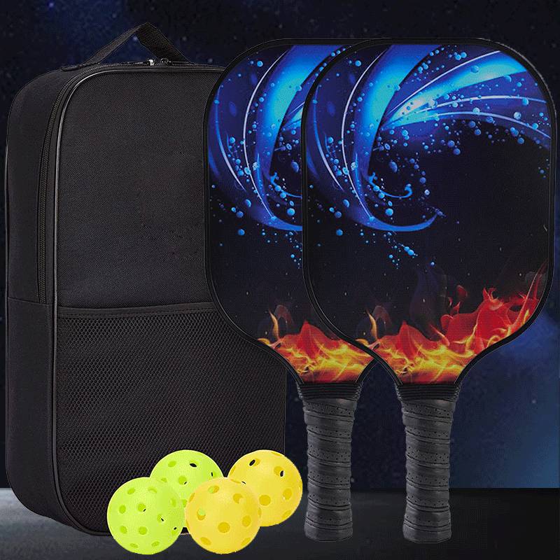 [Carbon fiber] Water and fire ball racket 2 shots+4 ball+1 bag